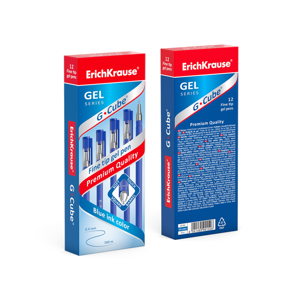 Pix cu gel ErichKrause G-Cube Stick Classic 0.5 mm albastru [2]
