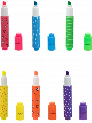 Textmarker M&G mini So many cats parfumat cu aroma de fructe 6 culori neon [3]