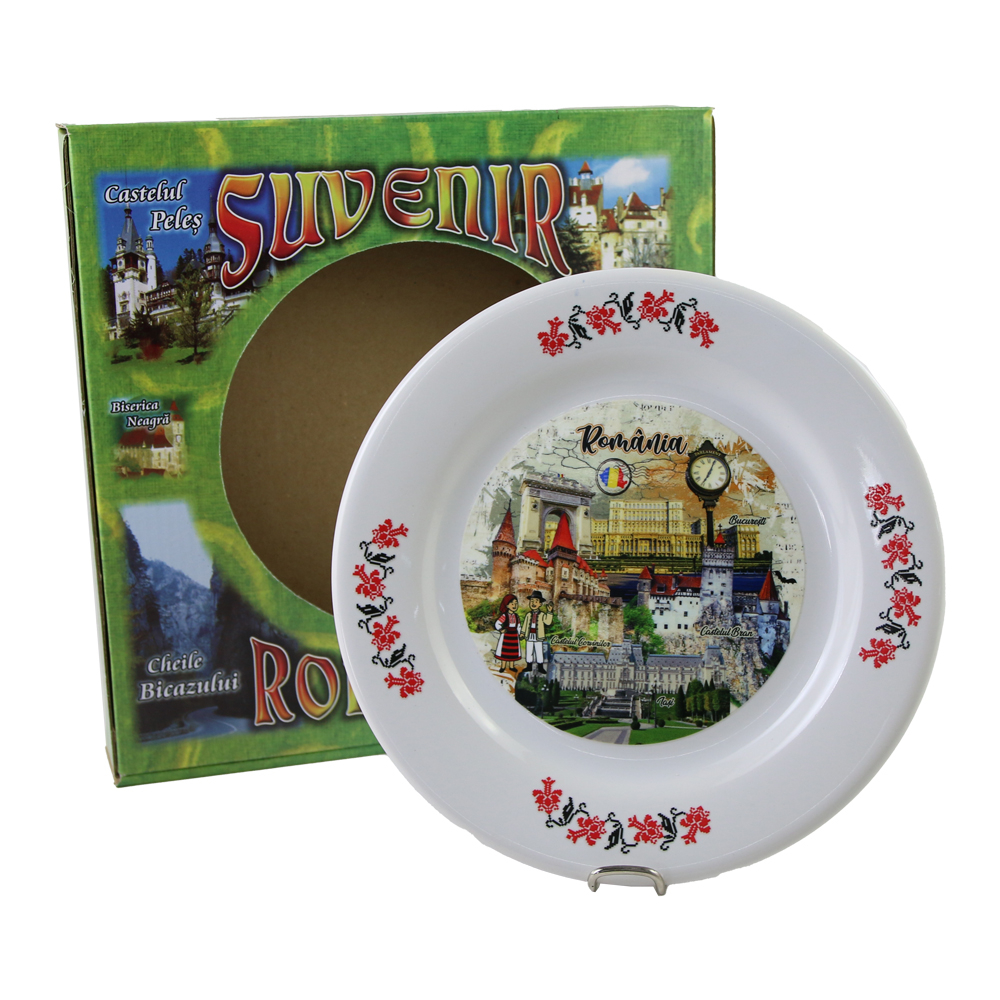 Farfurie decorativa din ceramica 20 cm Cladiri faimoase Romania [2]