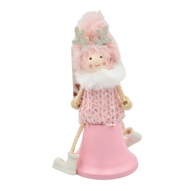 Figurina cu picioare textil roz 13x6.5 cm [2]