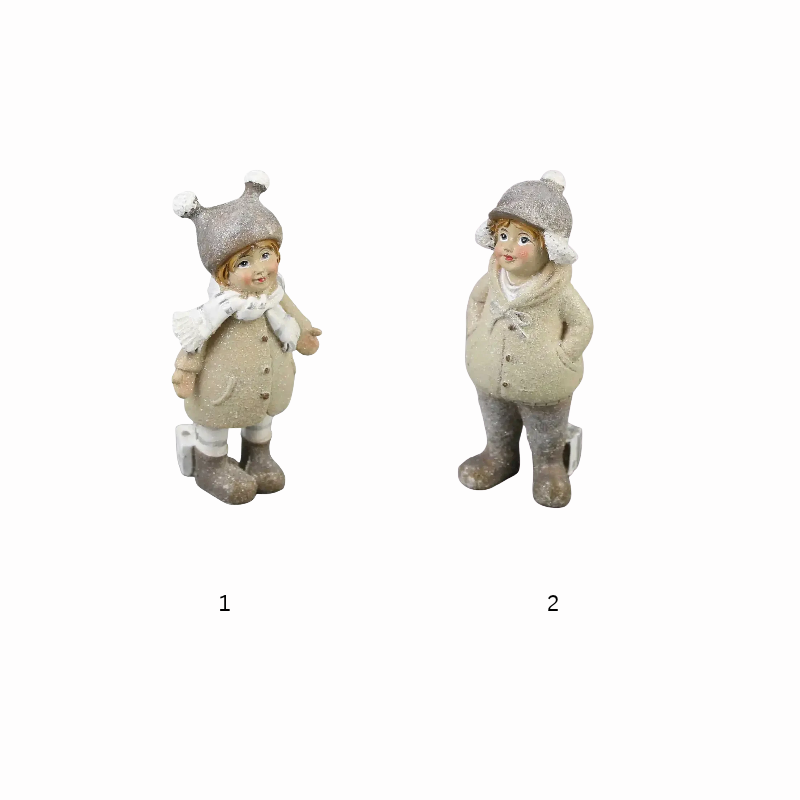 Figurina de Craciun din rasina copilas cu cadou 9 cm modele diverse [2]