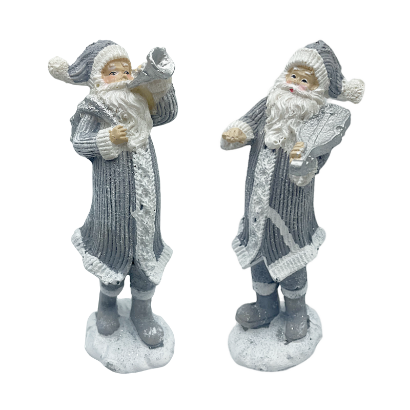 Figurina Mos Craciun Noel Alb Argintiu 12cm modele diferite [1]