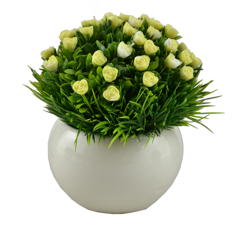 Floare artificiala floare heliotrop trandafiri pitici diverse culori 12 x 12 x 13 cm [4]