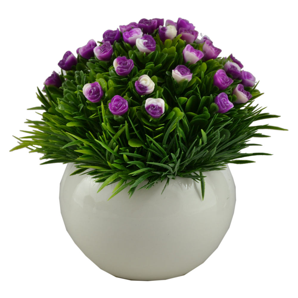 Floare artificiala floare heliotrop trandafiri pitici diverse culori 12 x 12 x 13 cm [5]