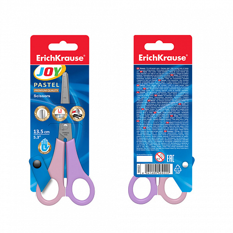 Foarfece pentru stangaci ErichKrause JOY Pastel 13.5 cm culori diferite [3]