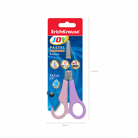 Foarfece pentru stangaci ErichKrause JOY Pastel 13.5 cm culori diferite [2]