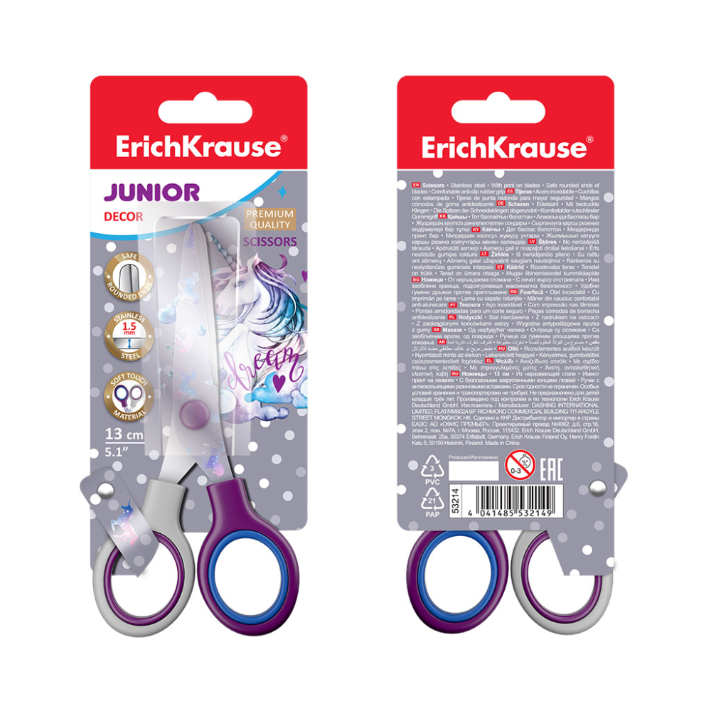 Foarfece ErichKrause Junior Decor Dream Unicorn 13 cm [3]