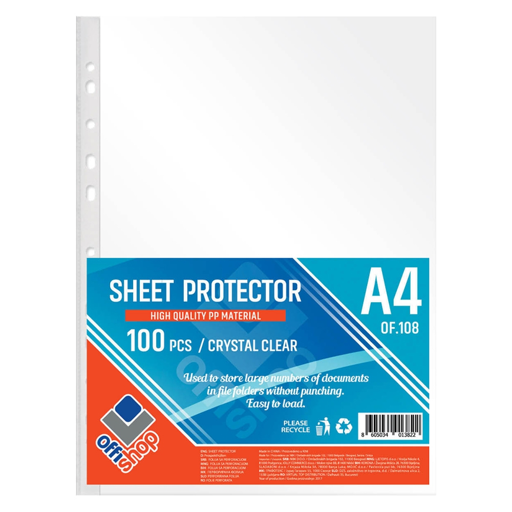 Folii protectie A4 Crystal Clear 50 microni 100/set Offishop [1]