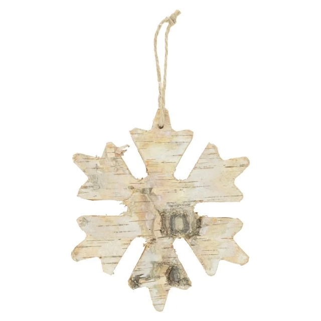 Fulg de zapada din lemn cu agatatoare 15x1.5x15 cm natur [1]