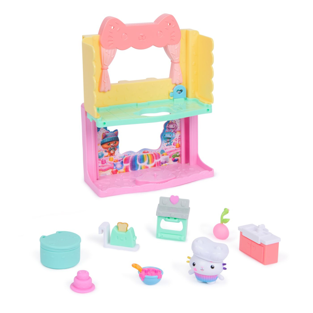 GABBYS DOLLHOUSE FILMUL CAMERE PENTRU CASA DE PAPUSI A LUI GABBY BUCATARIE CU FIGURINE SI ACCESORII [3]