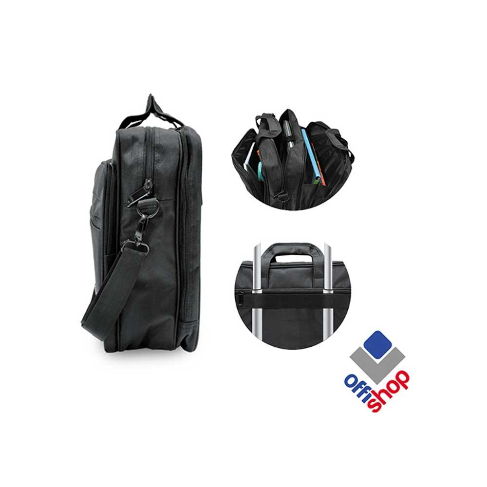 Geanta laptop neagra 40x14x30 cm Offishop [4]