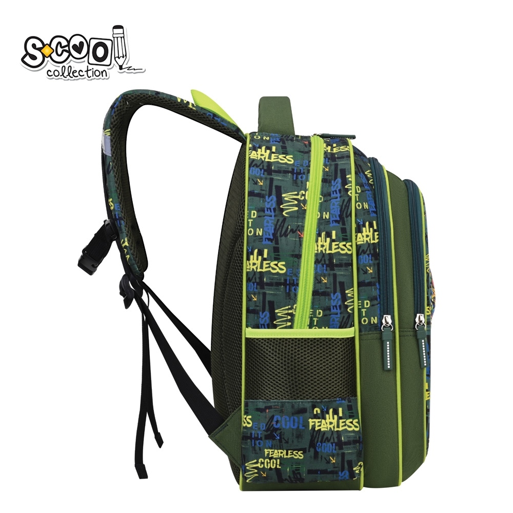 Ghiozdan 3D ergonomic Fearless S-COOL 28L verde [2]