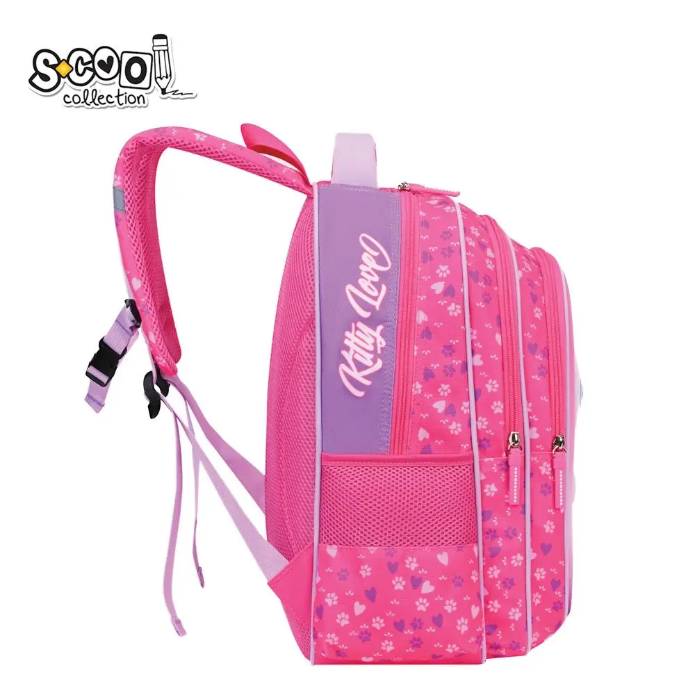 Ghiozdan neechipat 3D Kitty Love S-Cool 28L fete roz [2]