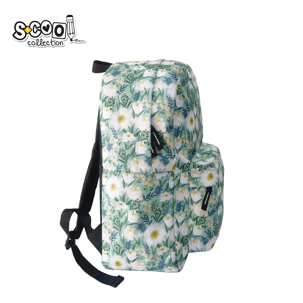 Ghiozdan Classic Flowers 20L S-COOL fete verde [2]