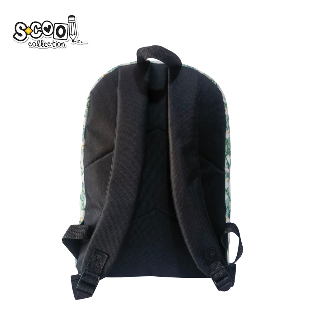 Ghiozdan Classic Flowers 20L S-COOL fete verde [3]