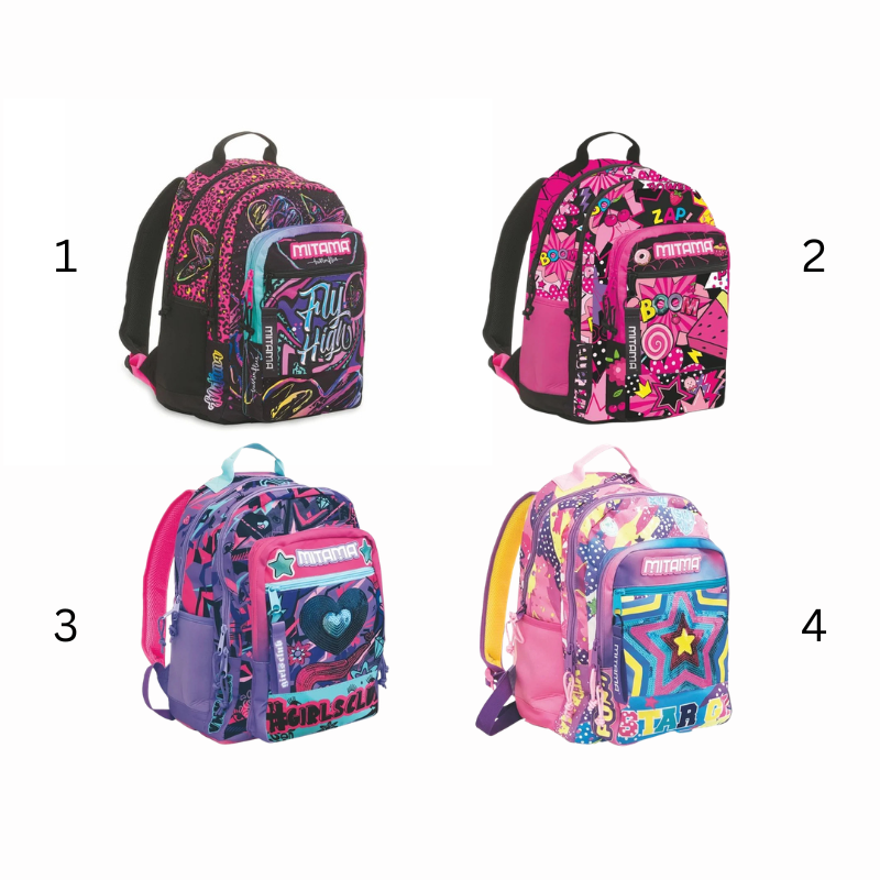 Rucsac scoala fete Mitama New Plus Girl Mix multicolor 28L modele diferite [2]