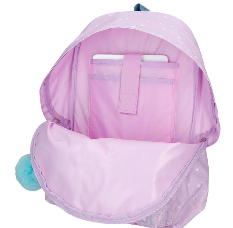 Ghiozdan scoala fete Disney Lovely Stitch adaptabil lila 19L [4]