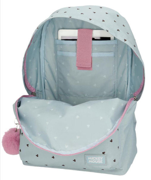 Ghiozdan scoala Mickey si Minnie 32 x 42 x 15 cm gri roz [2]
