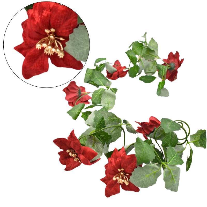 Ghirlanda de Craciun cu flori rosii [1]