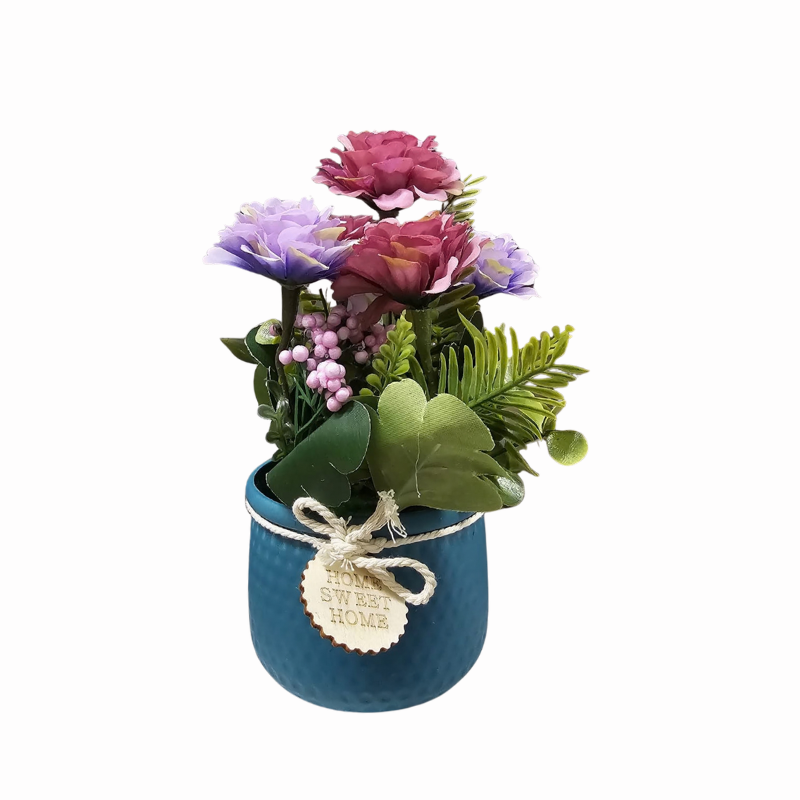 Ghiveci decorativ cu flori artificiale Home Sweet Home modele diferite [3]