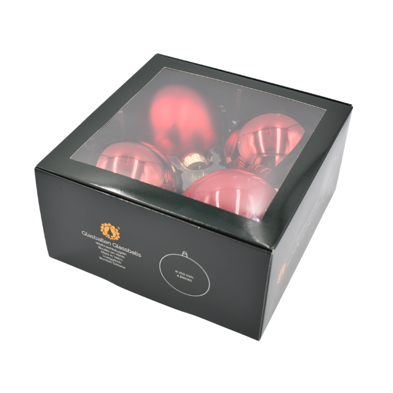 Glob sticla 10 cm rosu 4/set [1]