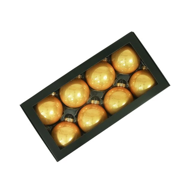 Glob sticla 8 cm auriu opal 8/set [1]