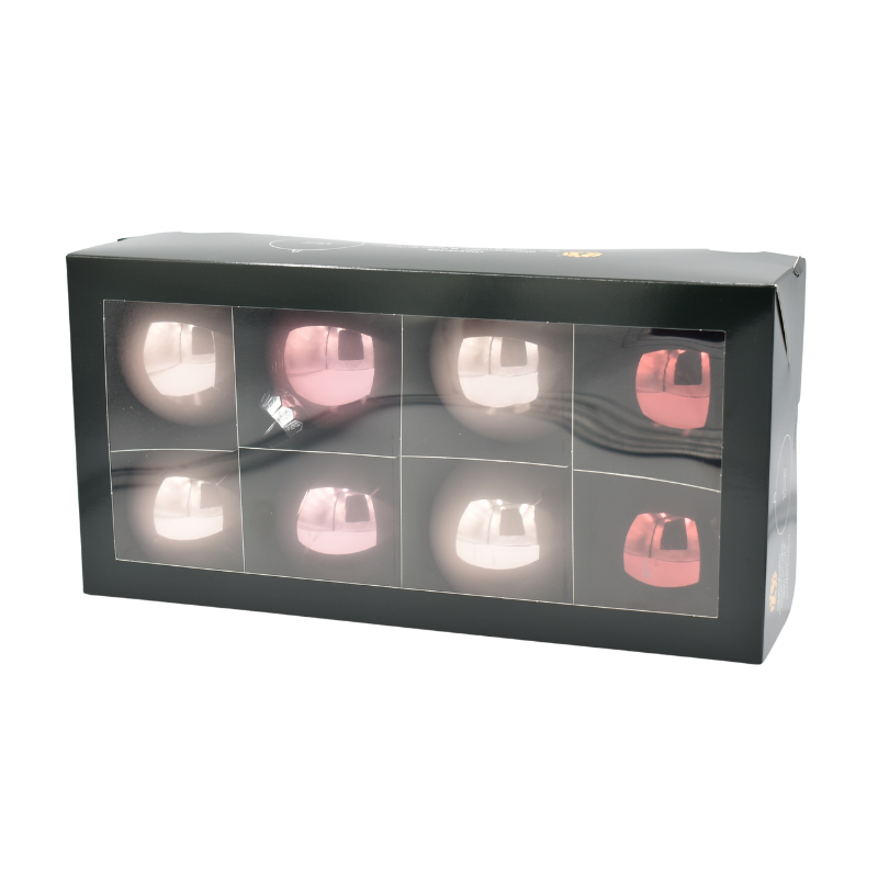 Glob sticla 8 cm roz 8/set [2]