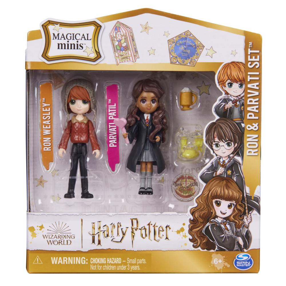 HARRY POTTER WIZARDING WORLD MAGICAL MINIS SET 2 FIGURINE RON SI PARVATI [1]