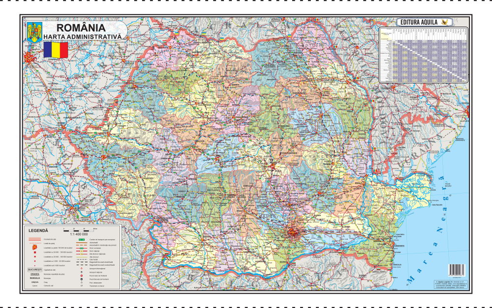 Harta Romaniei. Fizica si administrativa - 50 x 70 cm [2]
