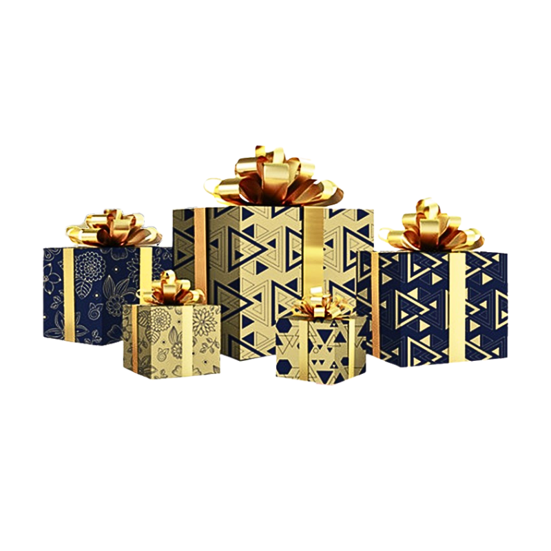 Hartie de ambalat 70x200cm albastru auriu [2]