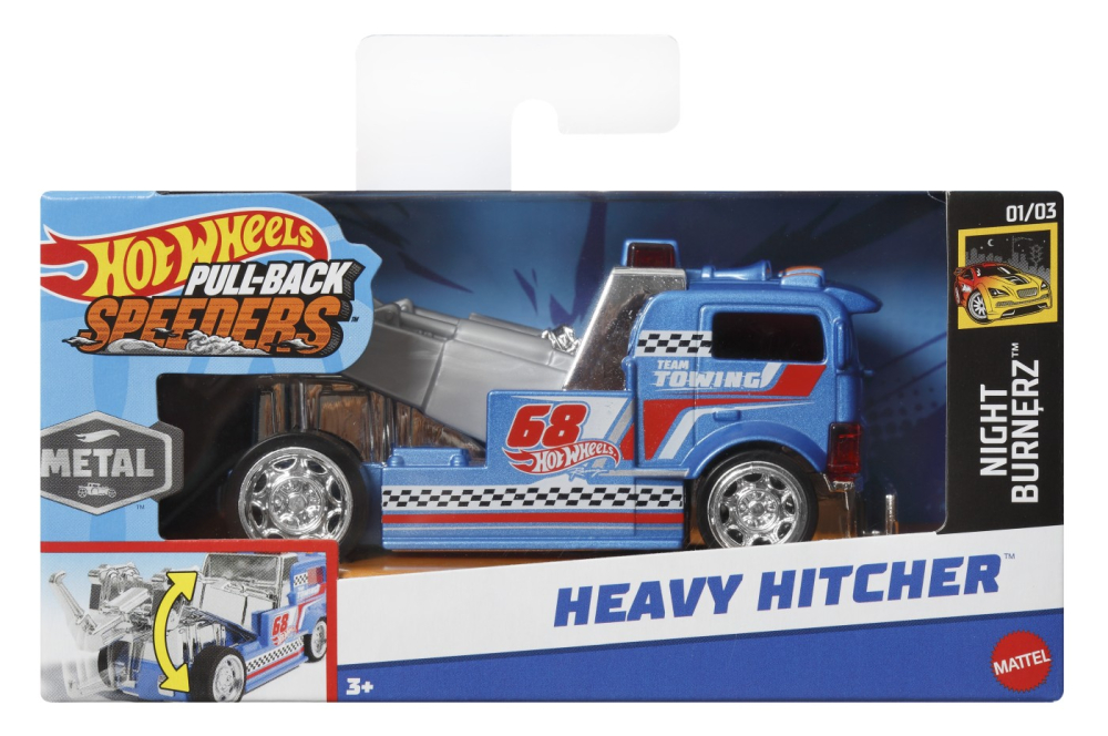 HOT WHEELS MASINUTA METALICA CU SISTEM PULL BACK HEAVY HITCHER SCARA 1:43 [1]