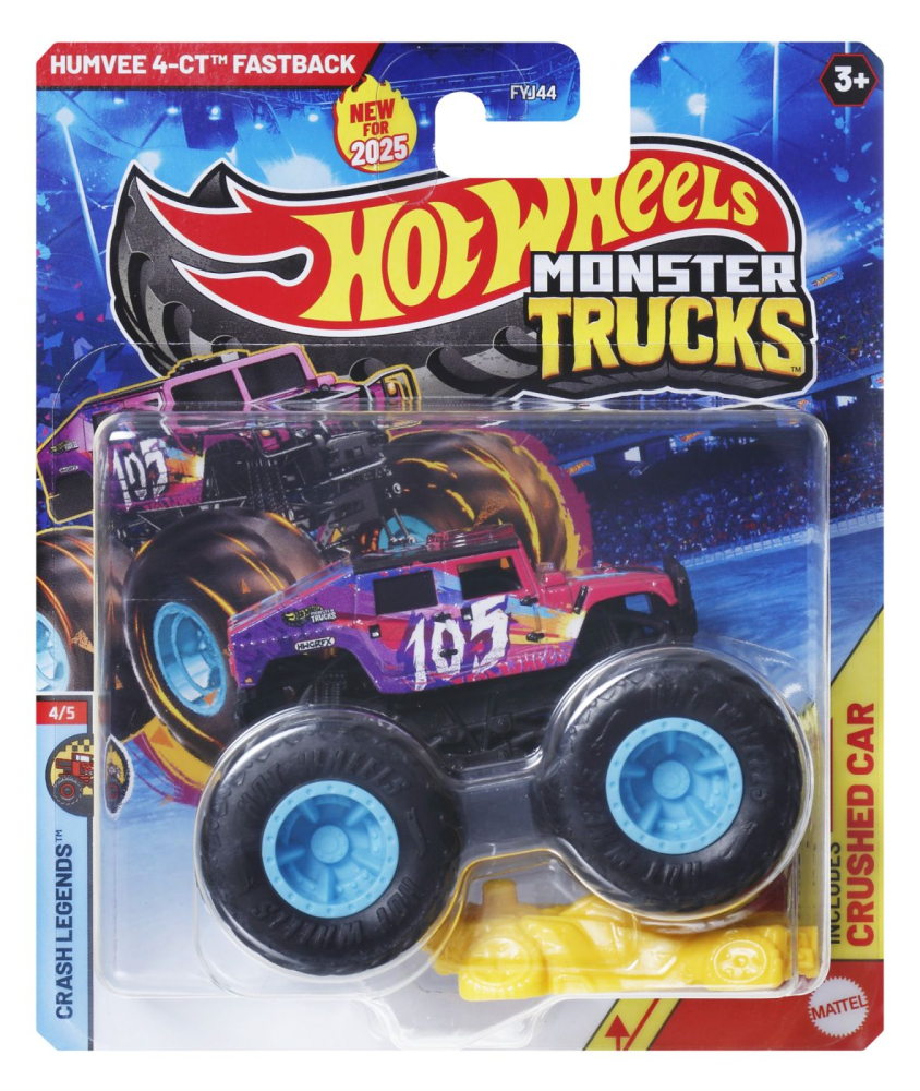 HOT WHEELS MONSTER TRUCK MASINUTA HUMVEE 4-CT FASTBACK SCARA 1:64 [1]