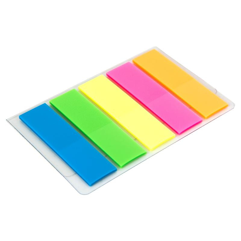 Index adeziv plastic 12x44mm 5 culori 20 file Deli [2]