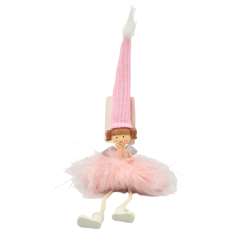 Ingeras roz cu picioare textil 30 cm [1]