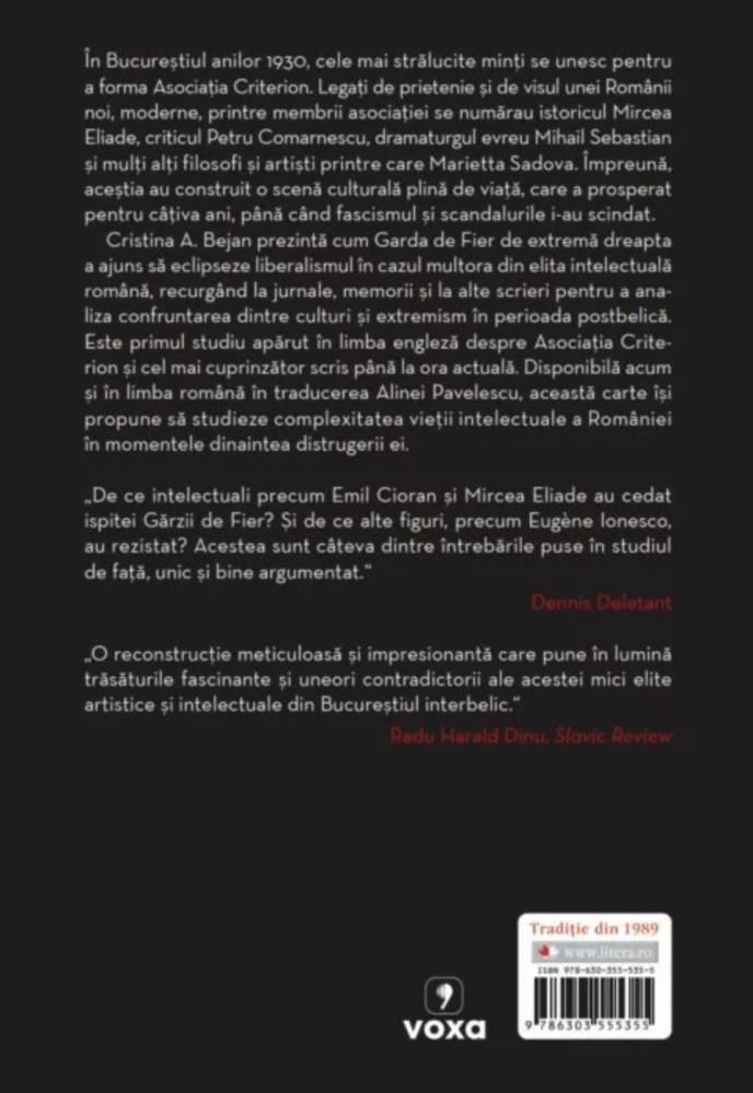 Intelectualii si fascismul in Romania interbelica. Asociatia Criterion – Cristina A. Bejan [2]