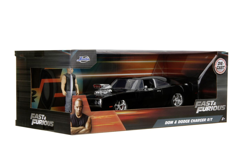 JADA FAST AND FURIOUS SET FIGURINA DOM SI MASINUTA METALICA DODGE CHARGER 1970 SCARA 1 LA 24 [1]