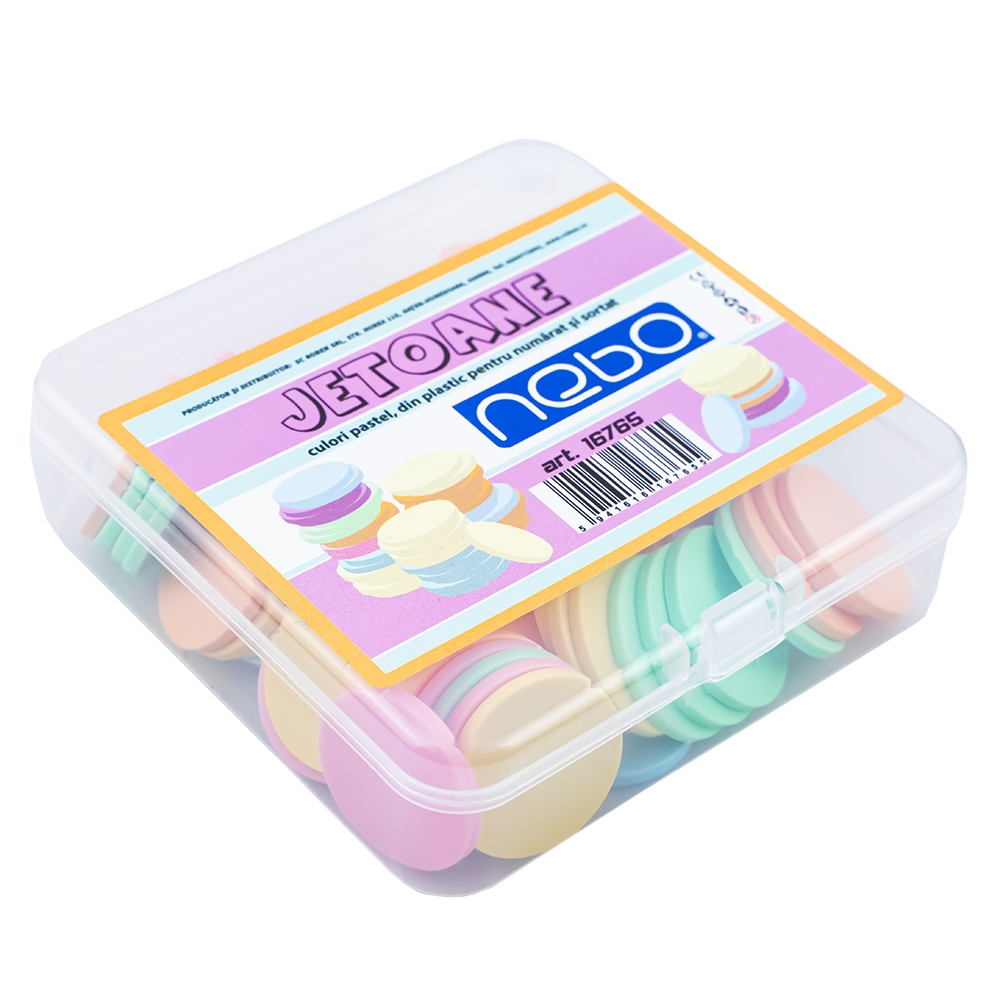 Jetoane din plastic culori pastel 80/set Nebo [3]