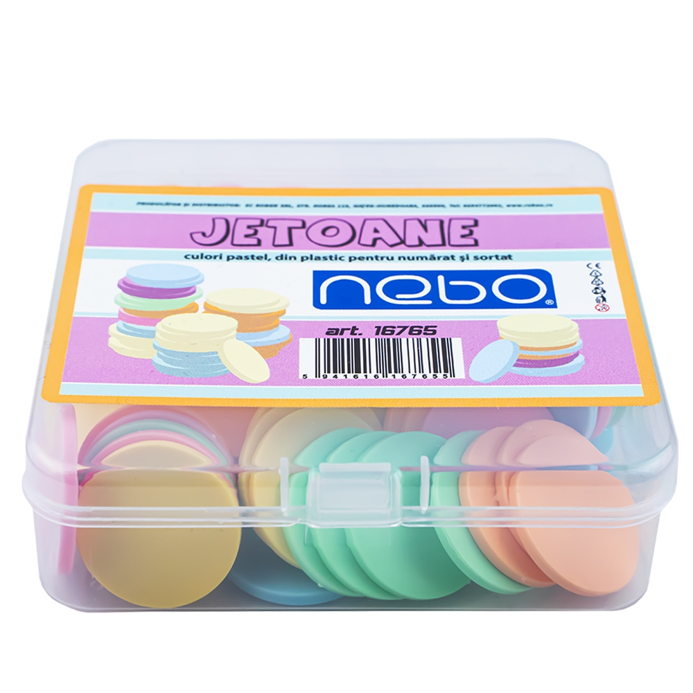 Jetoane din plastic culori pastel 80/set Nebo [2]