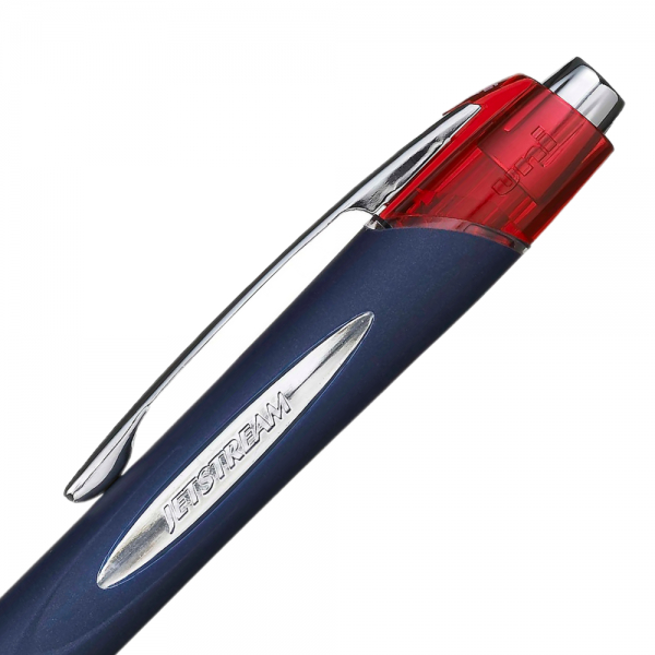 Pix Jetstream Uni-ball rosu, 0.7mm cu mecanism corp albastru inchis cu detalii rosii [3]
