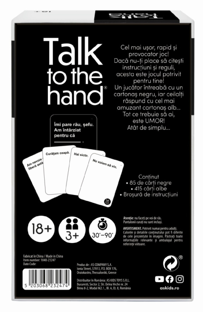 Joc de societate AS Games Talk to the hand lb romana 18+ [2]