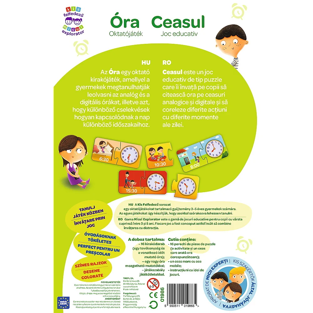 Joc educativ Ceasul Micul Explorator Trefl roman - maghiar [2]
