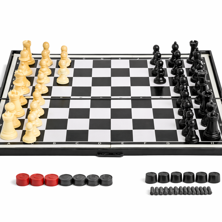 Joc magnetic 3 in 1 sah table si Ludo pliabil [2]