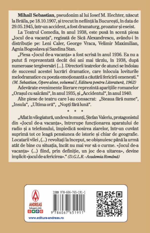 Jocul de-a vacanta – Mihail Sebastian [2]
