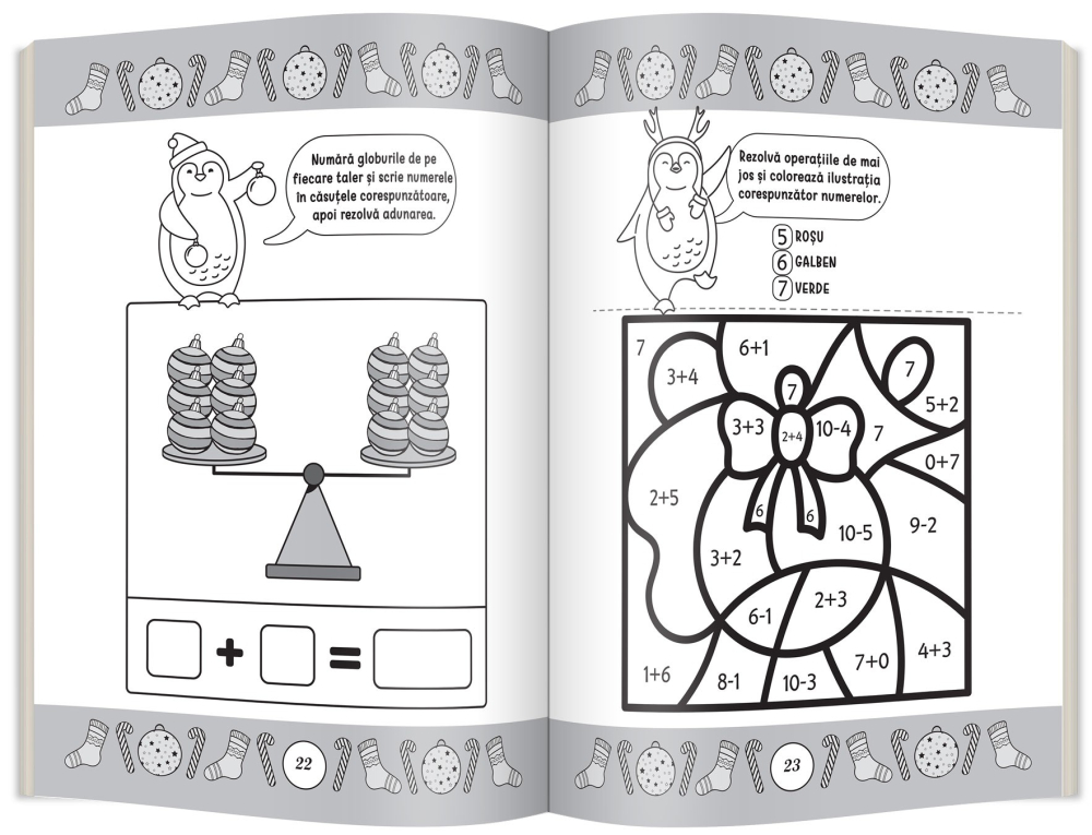 Jocuri matematice cu pinguinii Mosului. Jocuri de Craciun [2]