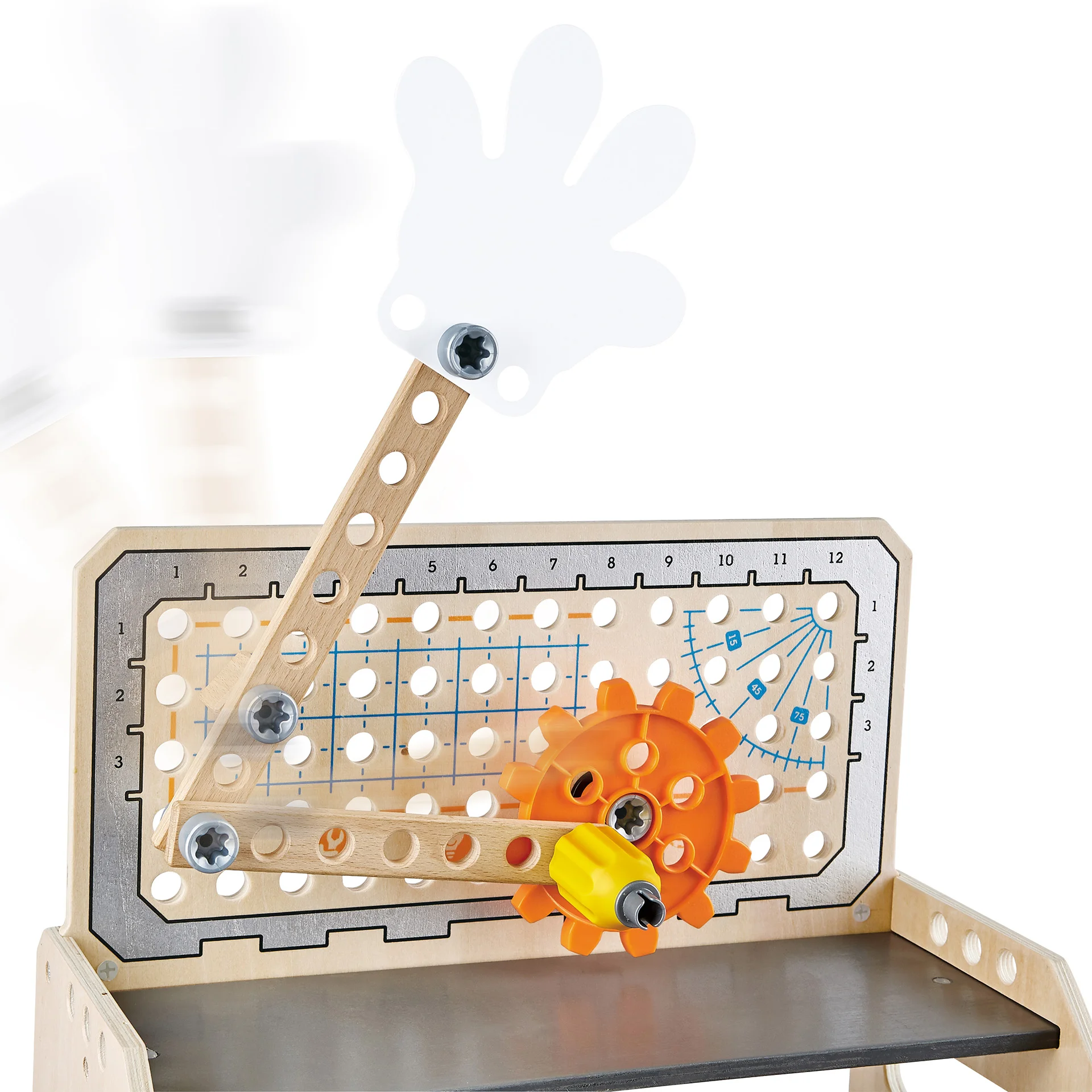 Jucarie din lemn Hape Banc de lucru stiintific 58 piese 36.6 x 24.5 x 44.5 cm [3]