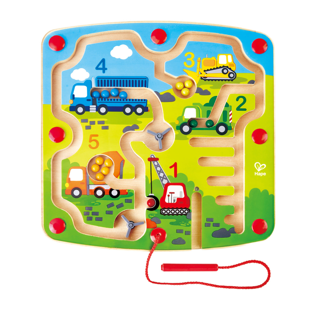 Jucarie din lemn Labirint magnetic santier si numere [2]
