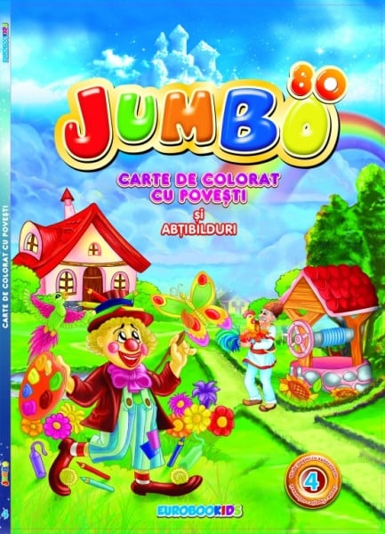 Carte de colorat Jumbo A4 80 pagini - Povesti si abtibilduri Volumul 4 [1]
