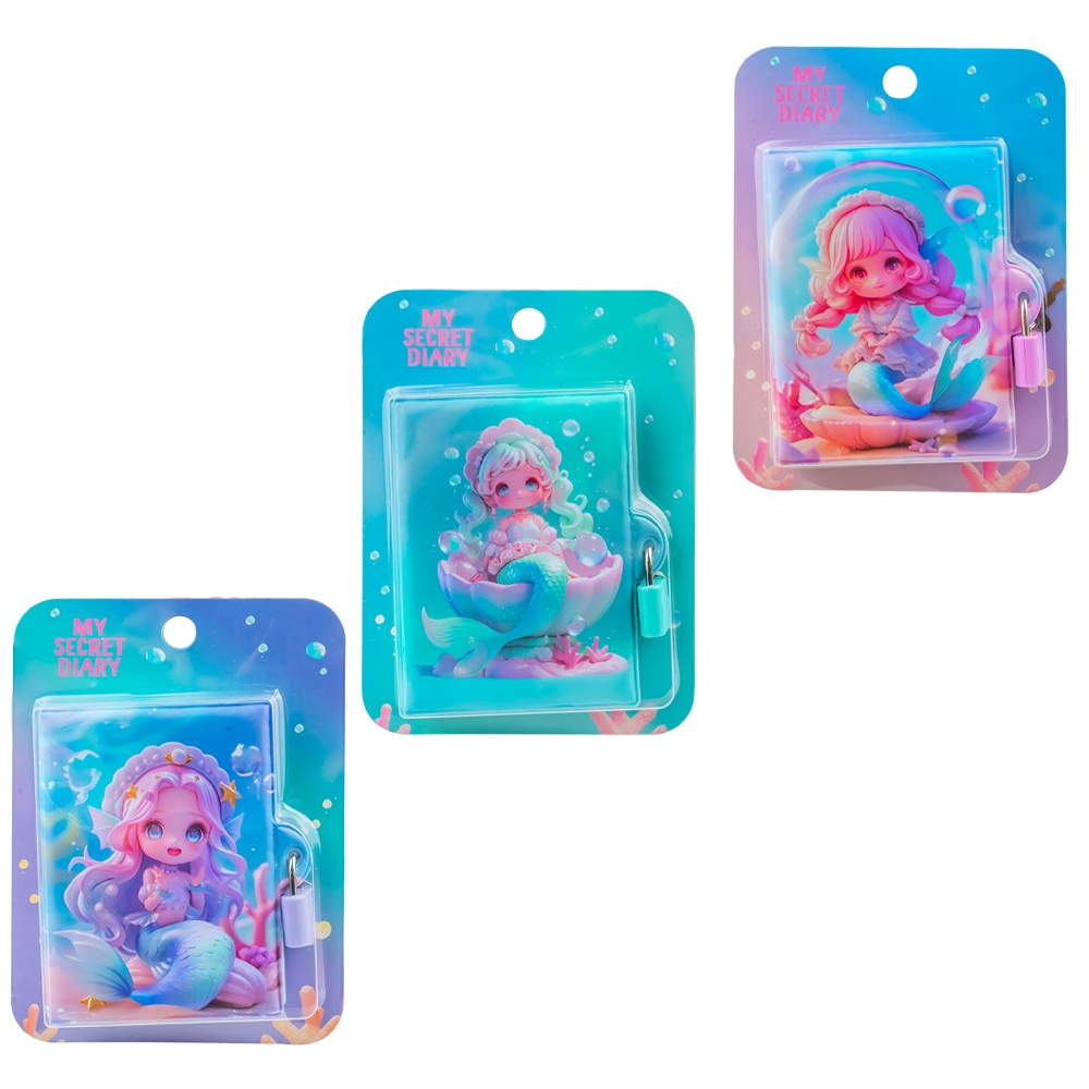 Jurnal cu lacat A7 dictando coperta 3D sirena 80 file My Secret Diary [1]
