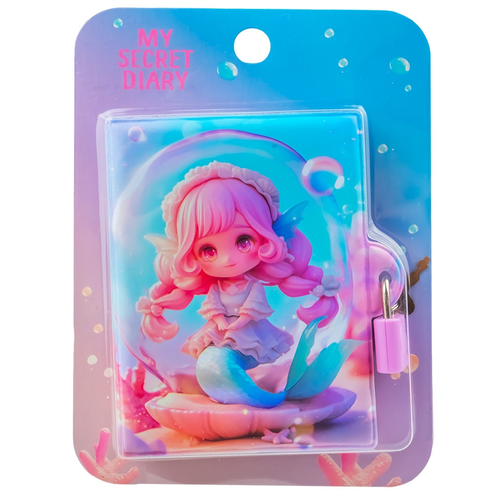 Jurnal cu lacat A7 dictando coperta 3D sirena 80 file My Secret Diary [3]