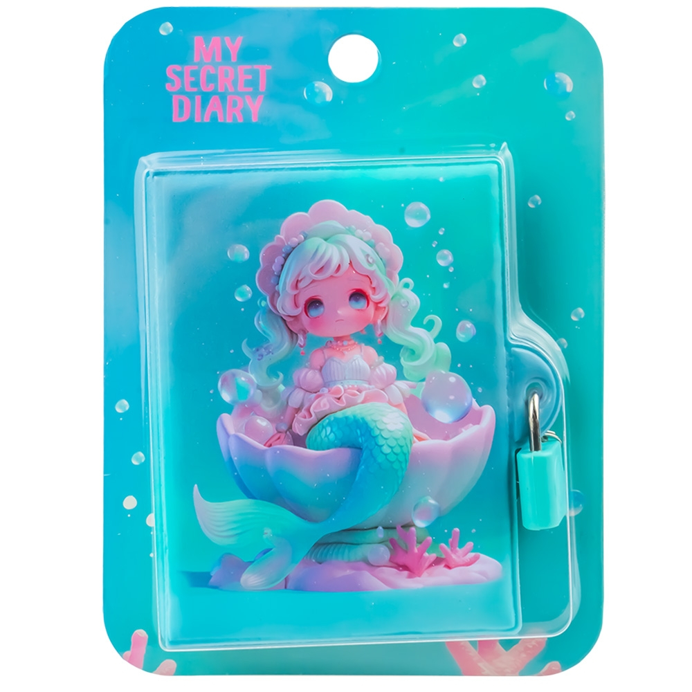 Jurnal cu lacat A7 dictando coperta 3D sirena 80 file My Secret Diary [2]